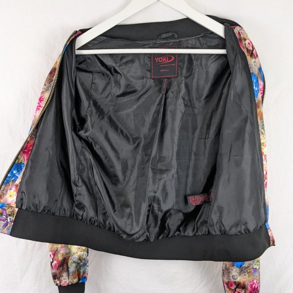 2 for $20 Yoki Floral Satin Bomber Jacket Size M - Picture 4 of 5